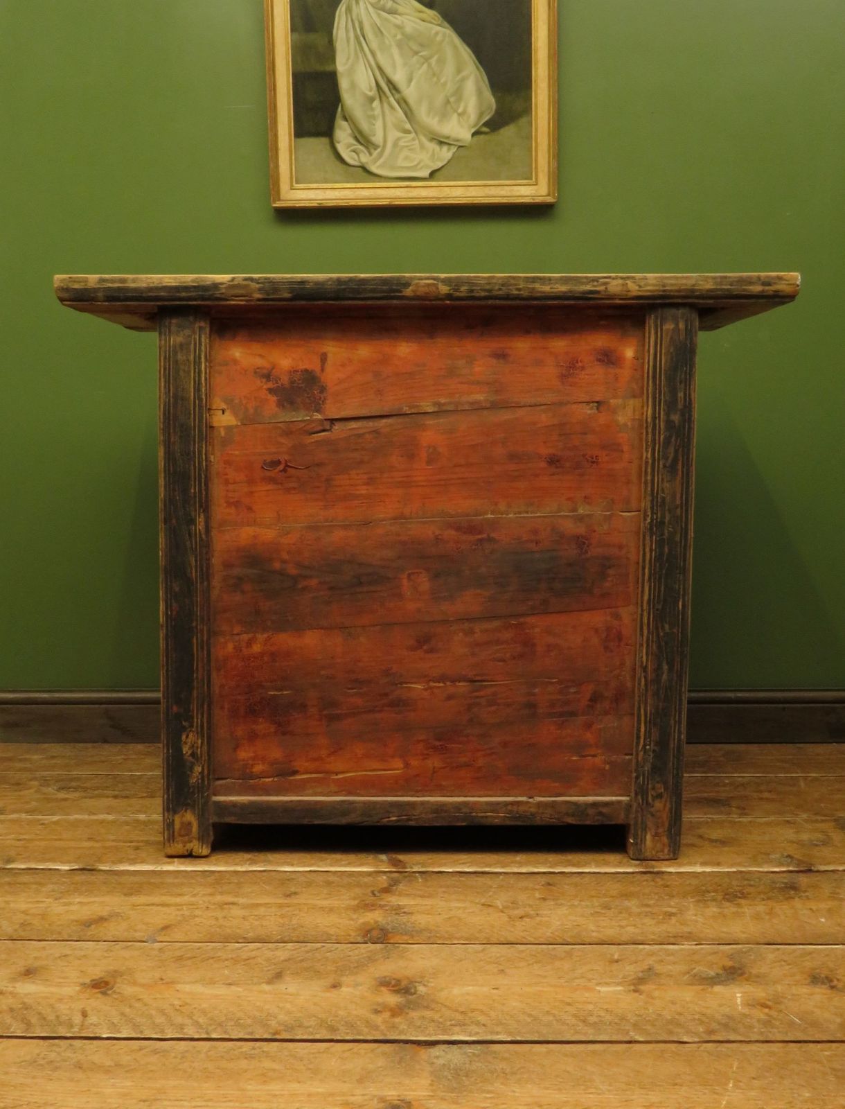 625.0 Antique Chinese Bleached Elm Altar Cabinet Late Qing Period 19 Th Century Cabinet photo