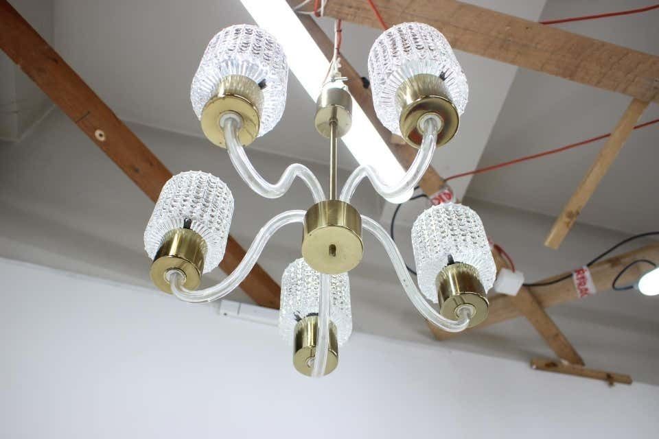 Midcentury Glass Chandelier, Kamenický šenov, 1970s photo furniture