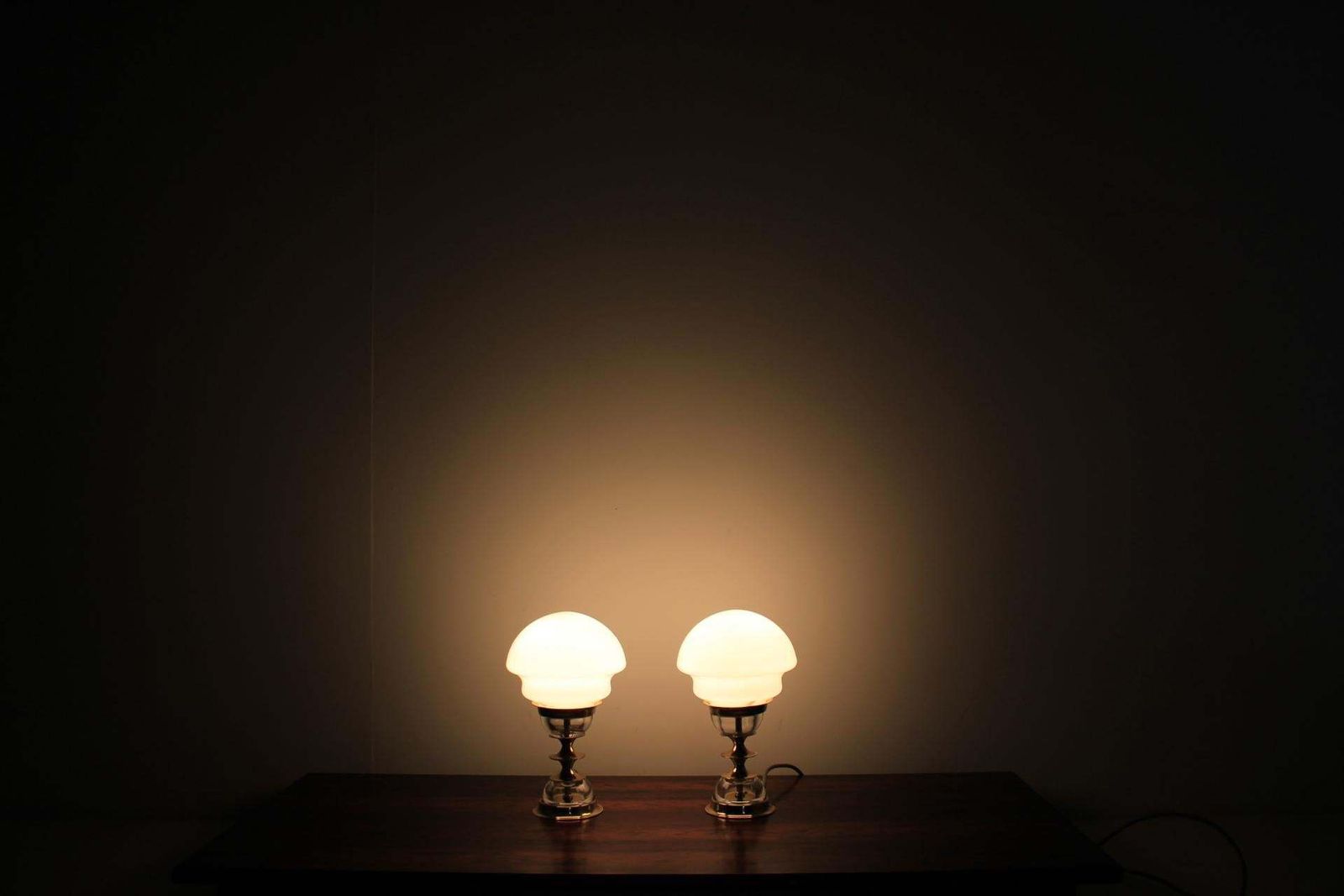 Set Of Two Table Lamp By Jablonecké Sklárny, 1980s photo for sale