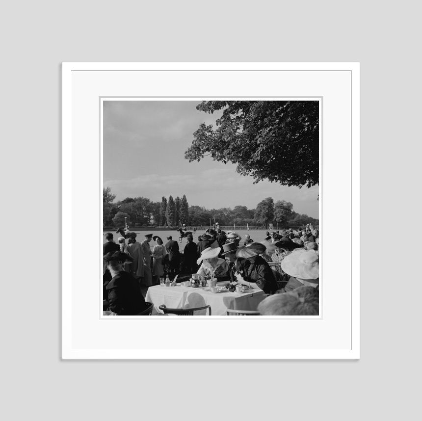Slim Aarons 'French Polo Crowd' Circa 1950 Silver Gelatin Print Framed In White