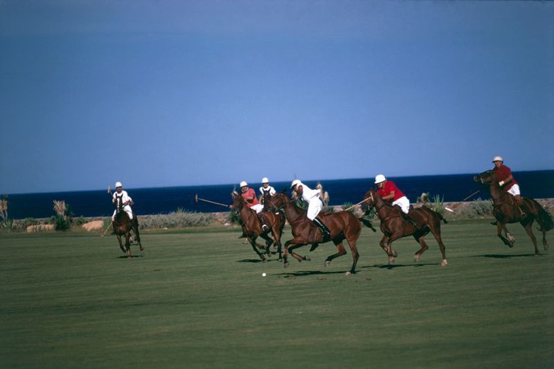 Slim Aarons 'Polo By The Sea' 1969 C Type Print Framed In White photo furniture