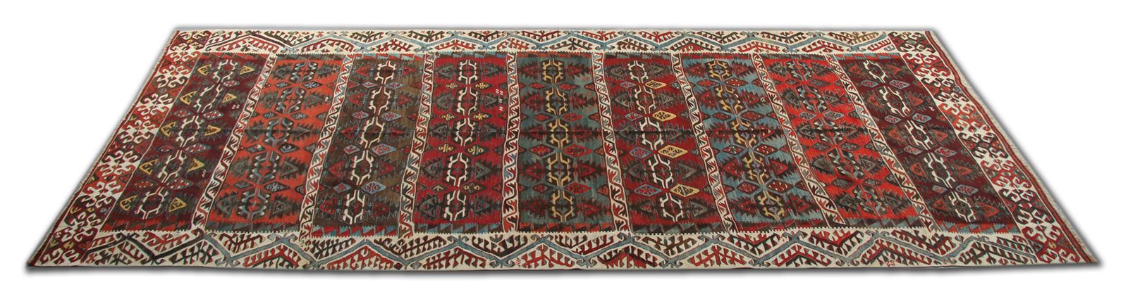 Antique Rug Striped Anatolian Carpet Kilim Rug 175 X 410 Cm photo for sale