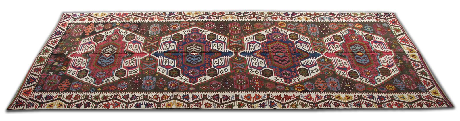 Antique Kilim Rug, Anatolian Carpet Geometric Runner Rug 172 X 440 Cm photo for sale