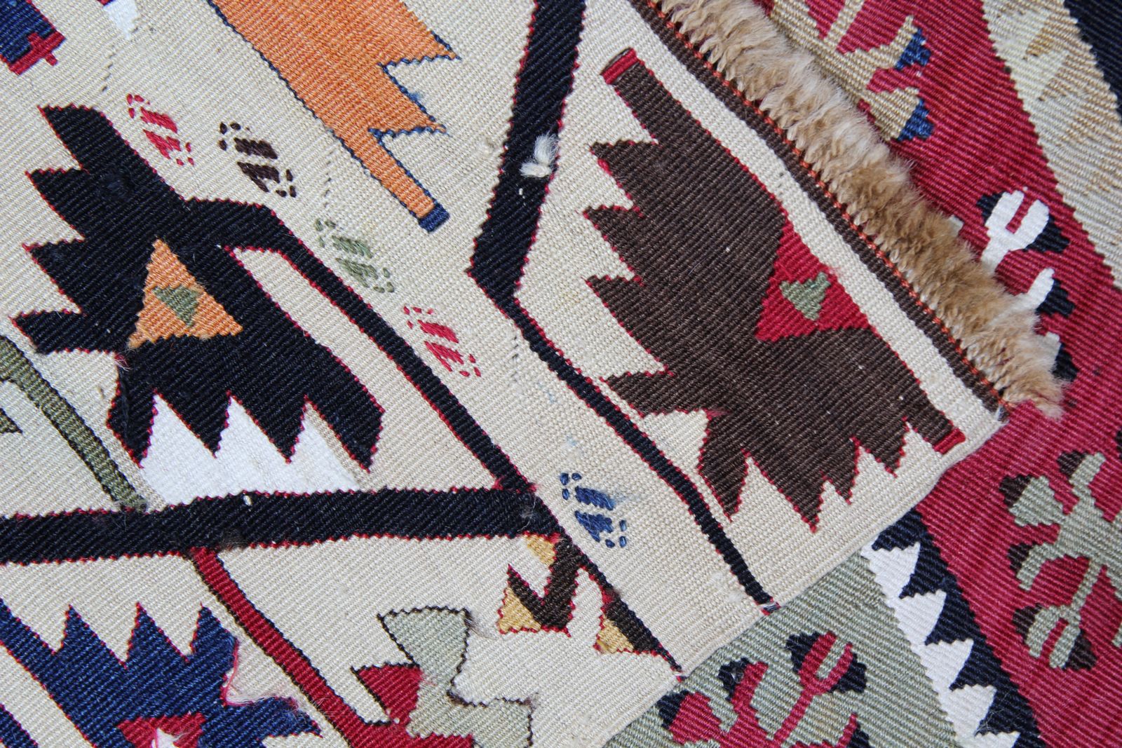 Antique Rug  Geometric Turkish Carpet Anatolian Kilim Rug 213 X 450 Cm photo 4100.0