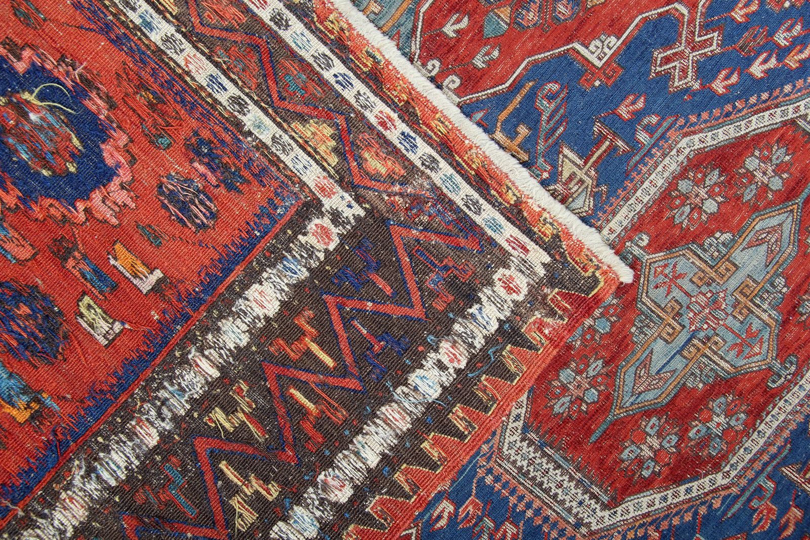 Hand Made Antique Rug Caucasian Carpet, Rare Sumakh Kilim Rug Oriental Wool Kilim 235 X 300 Cm photo Textiles