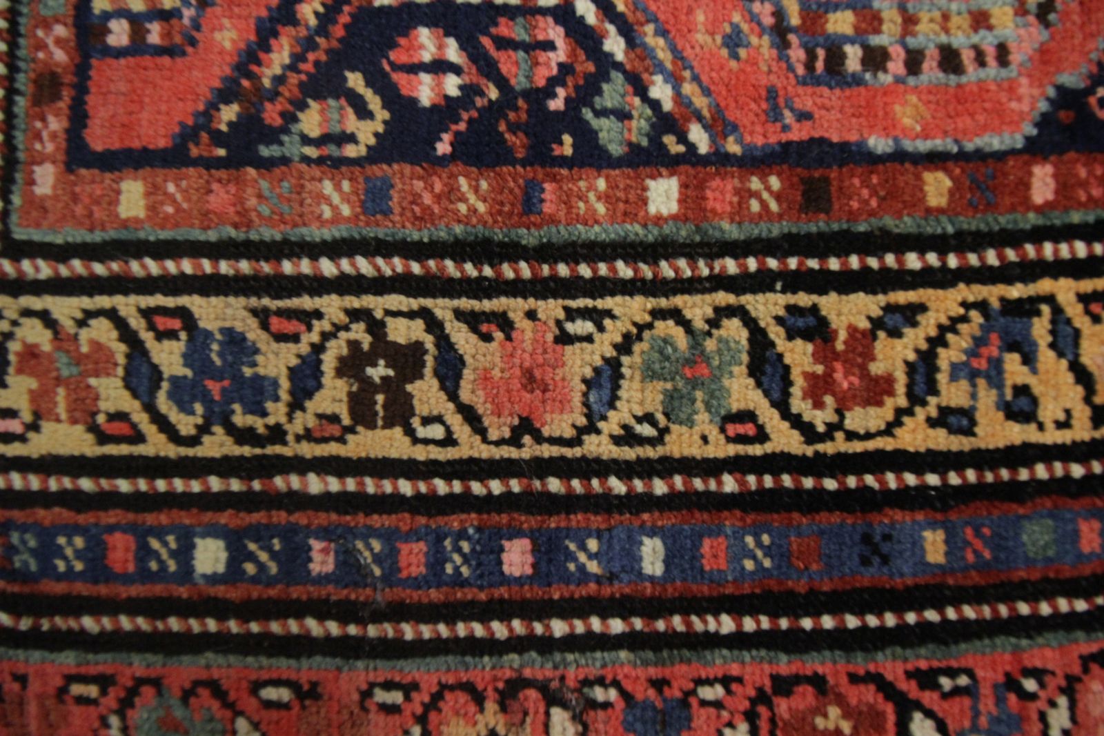 Handwoven Rare Caucasian Antique Karabagh Rug, Oriental Wool C Arpet  107x230 Cm photo vinterior