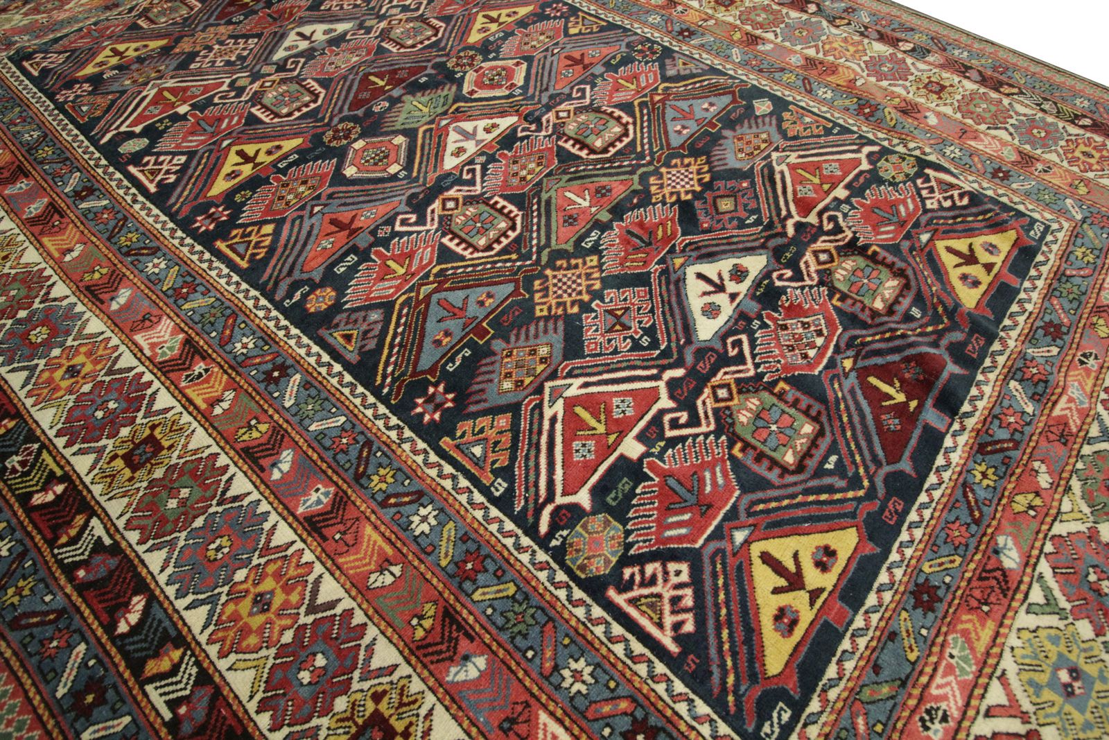 Rare Vintage Caucasian Rug Shirvan Handmade Wool Carpet 206 X 260 Cm photo for sale