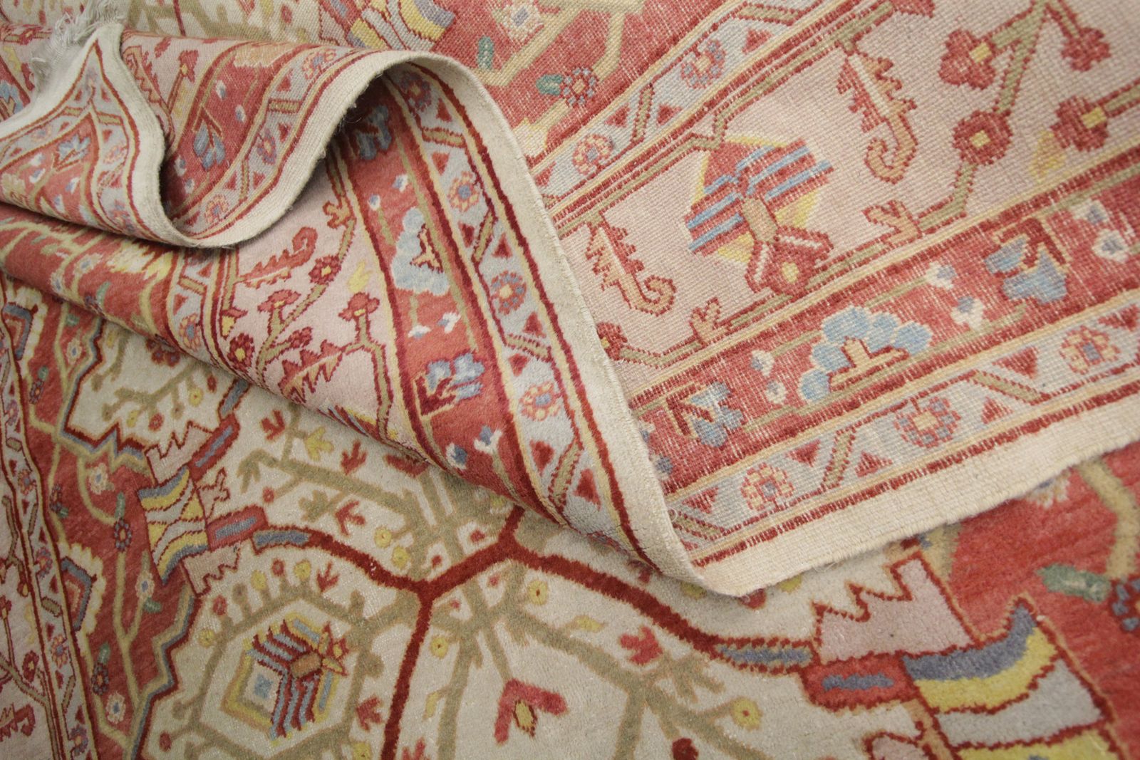 photo furniture Handmade Carpet Turkish Carpet Area Rug, Oriental Orange Cream Wool 154 X 244 Cm