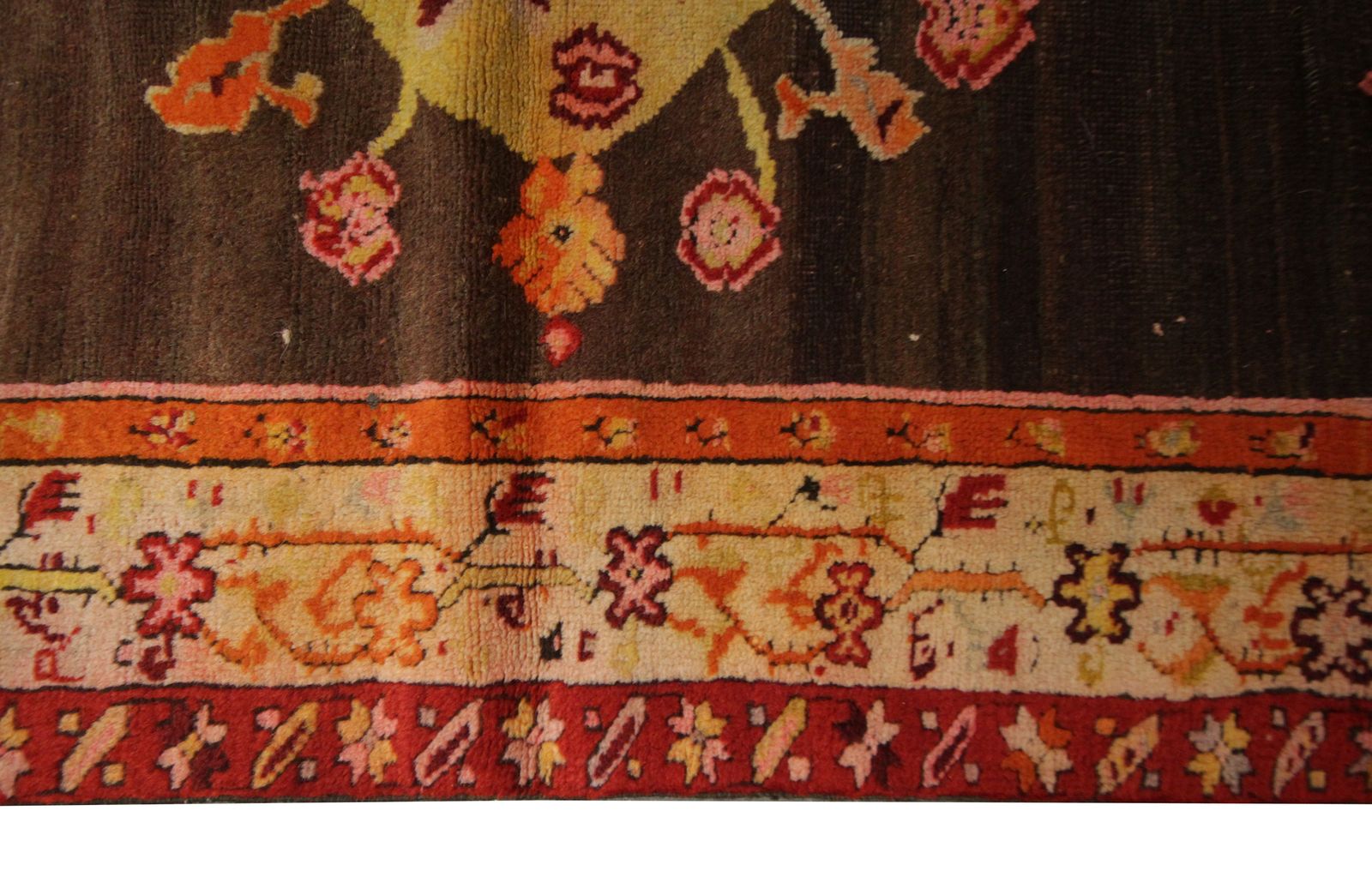 Small Vintage Rug Handmade Carpet Caucasian Karabagh, Brown Wool 90x165cm photo buy