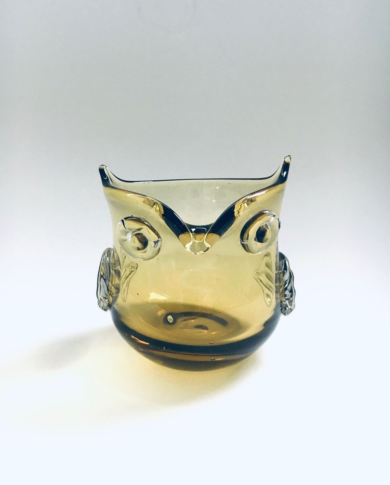 Murano Kunstglas Uil Karaf / Vaas, Jaren 1960