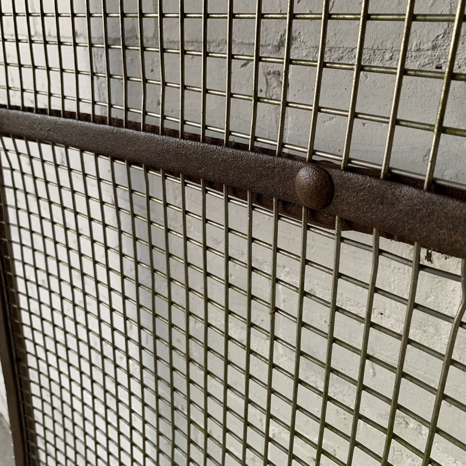 Pair Of Vintage Curved Steel Screens With Stainless Steel Grilles photo vintage