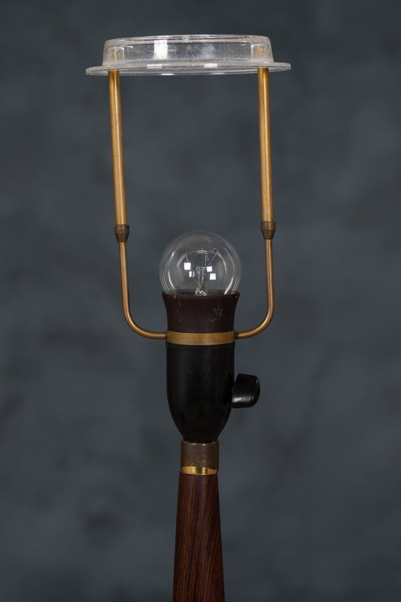 Mid Century Danish Rosewood & Brass Floor Lamp, 1960s photo Lighting
