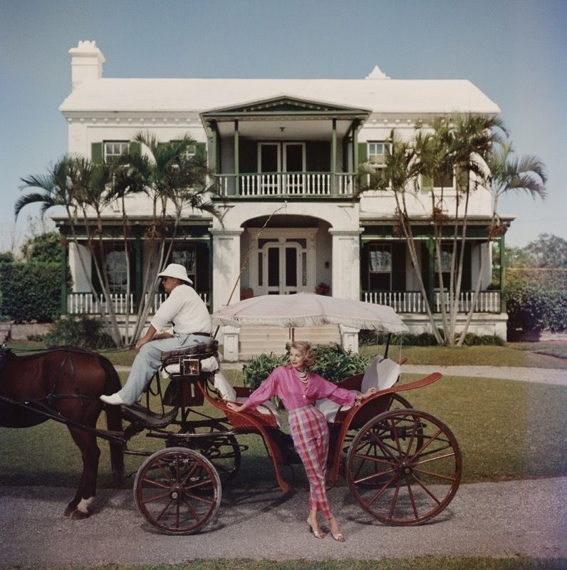 Slim Aarons 'Bermudian Hostess' 1957 C Type Print Framed In Black photo furniture