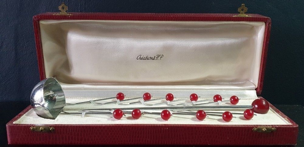 French Art Deco Cocktail Sticks And Ladle Set C.1930