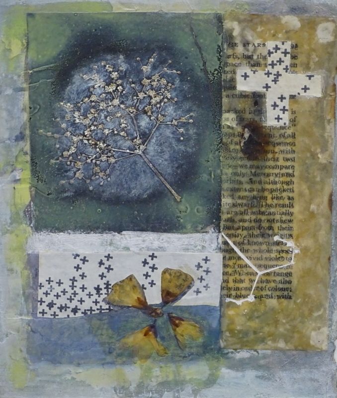 Simon Brewster "Elderflower Cluster" Mixed Media On Card photo furniture