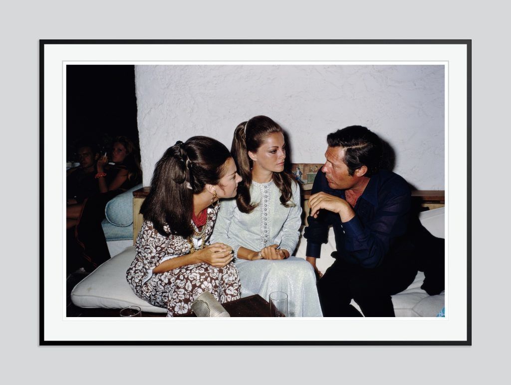 Slim Aarons 'Crespi And Mastroianni' 1968 Oversize Black Frame C Type Print