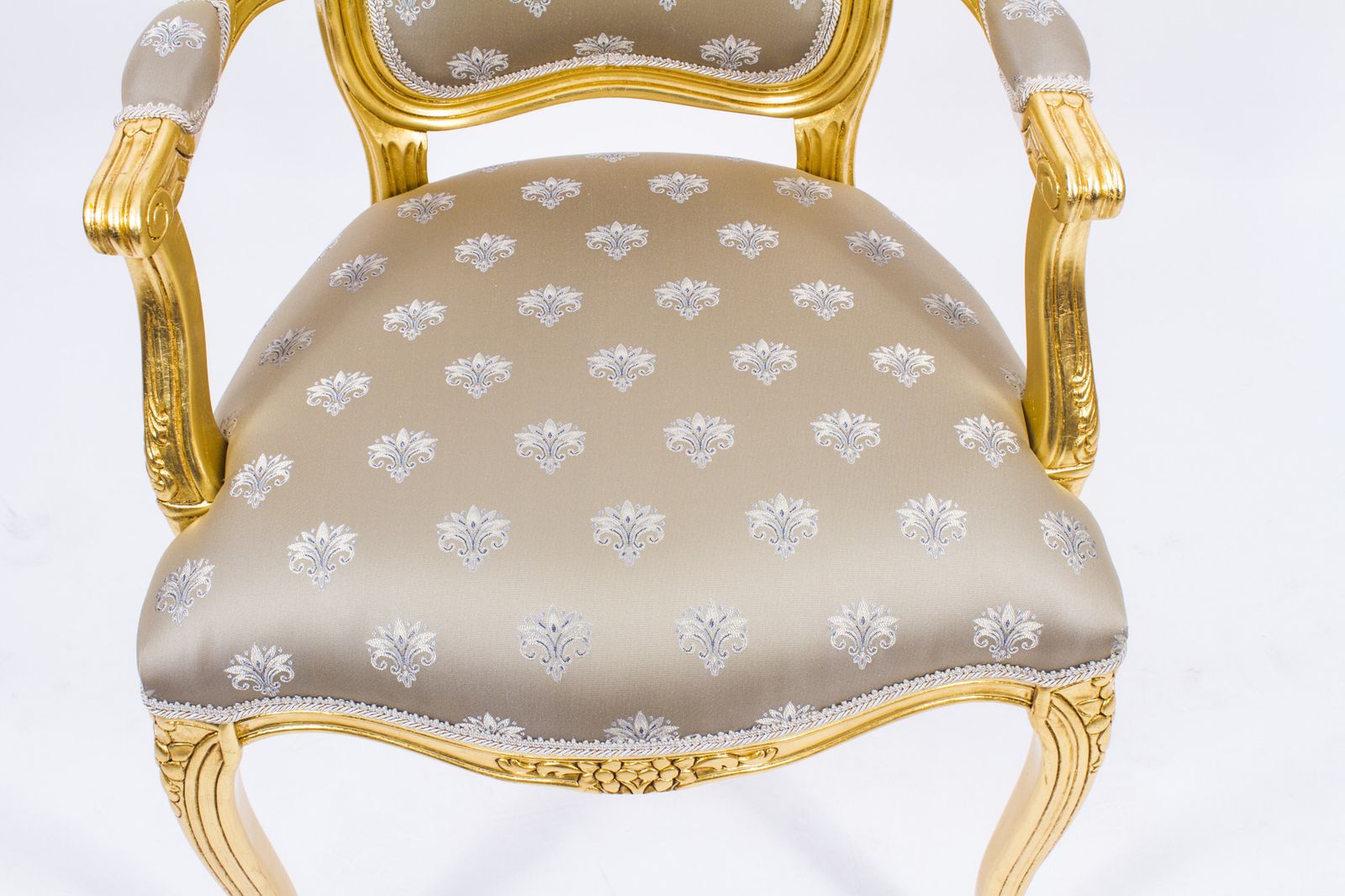 Superb Bespoke Pair French Louis Revival Giltwood Armchairs photo Furniture