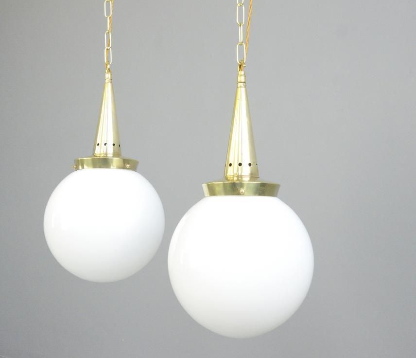 photo for sale Opaline Pendant Lights By Marianne Brandt For Schwintzer & Gräff