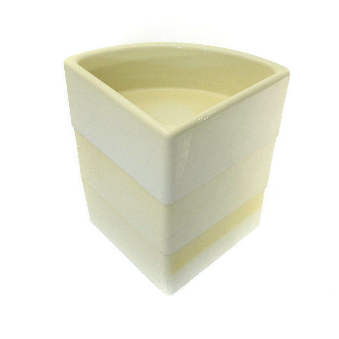 White Plaster Corner Flower Pots From Elco, 1970s, Set Of 3 photo vintage