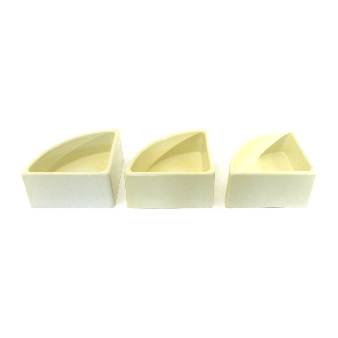 photo furniture White Plaster Corner Flower Pots From Elco, 1970s, Set Of 3