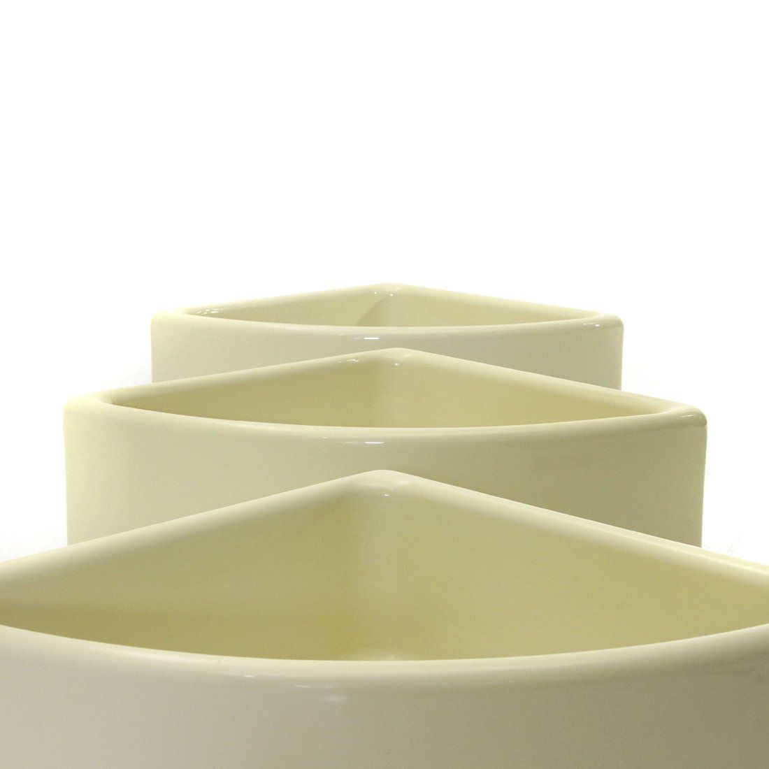 photo for sale White Plaster Corner Flower Pots From Elco, 1970s, Set Of 3