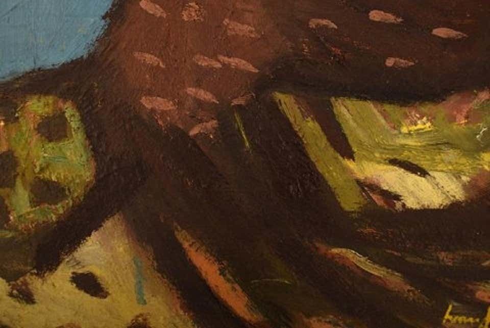 Ivan Jordell Sweden, Oil On Board, Modernist Landscape, Mid 20th Century photo for sale