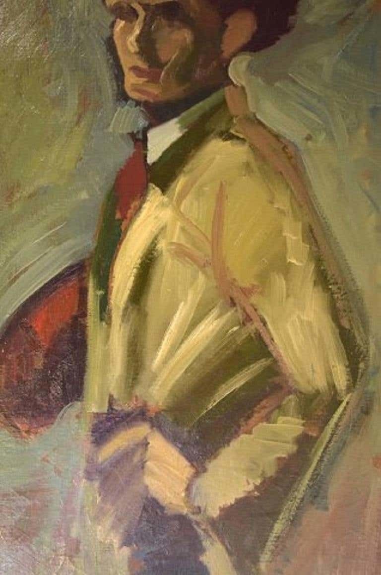 Kurt Thorsén, Sweden, Oil On Canvas, Self Portrait Of The Artist, Dated 1943 photo Art