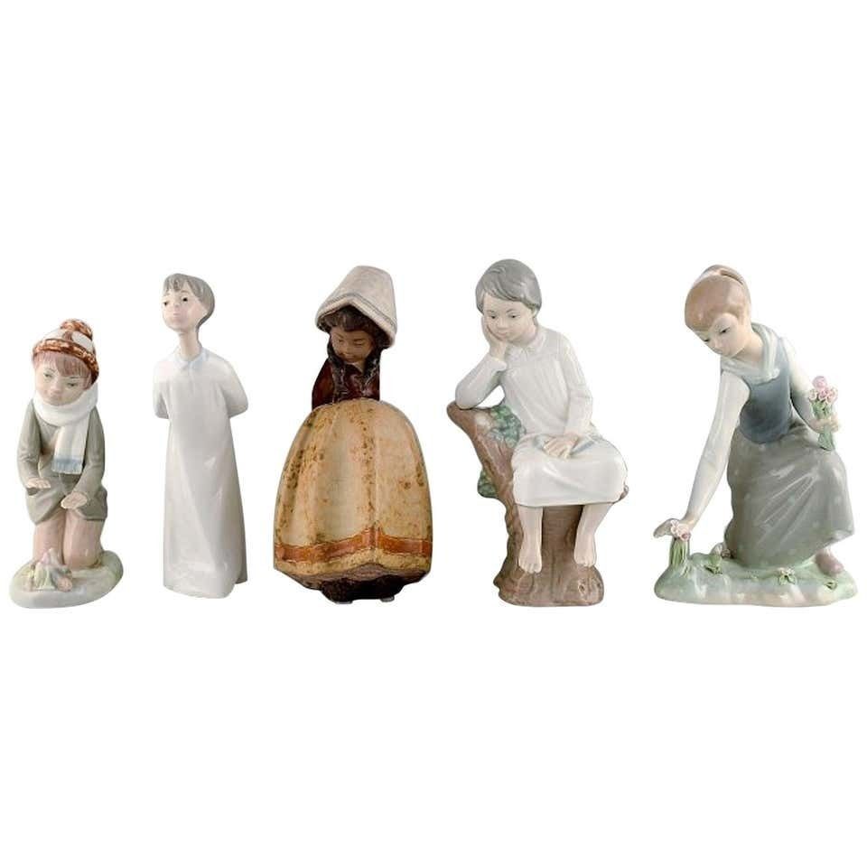 Lladro, Nao And Zaphir, Spain, Five Porcelain Figurines Of Children, 1980s 1990s photo furniture