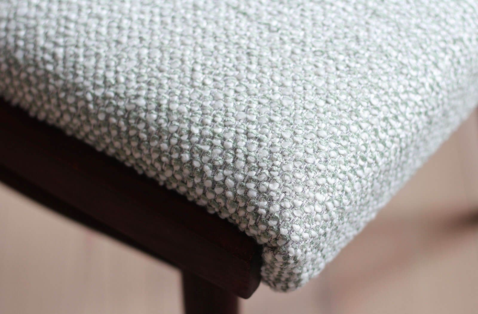 photo buy Set Of 4 Dining Chairs By Radomir Hofman For Ton, Model 514, Reupholstered In Creamy Mint Boucle By Sahco