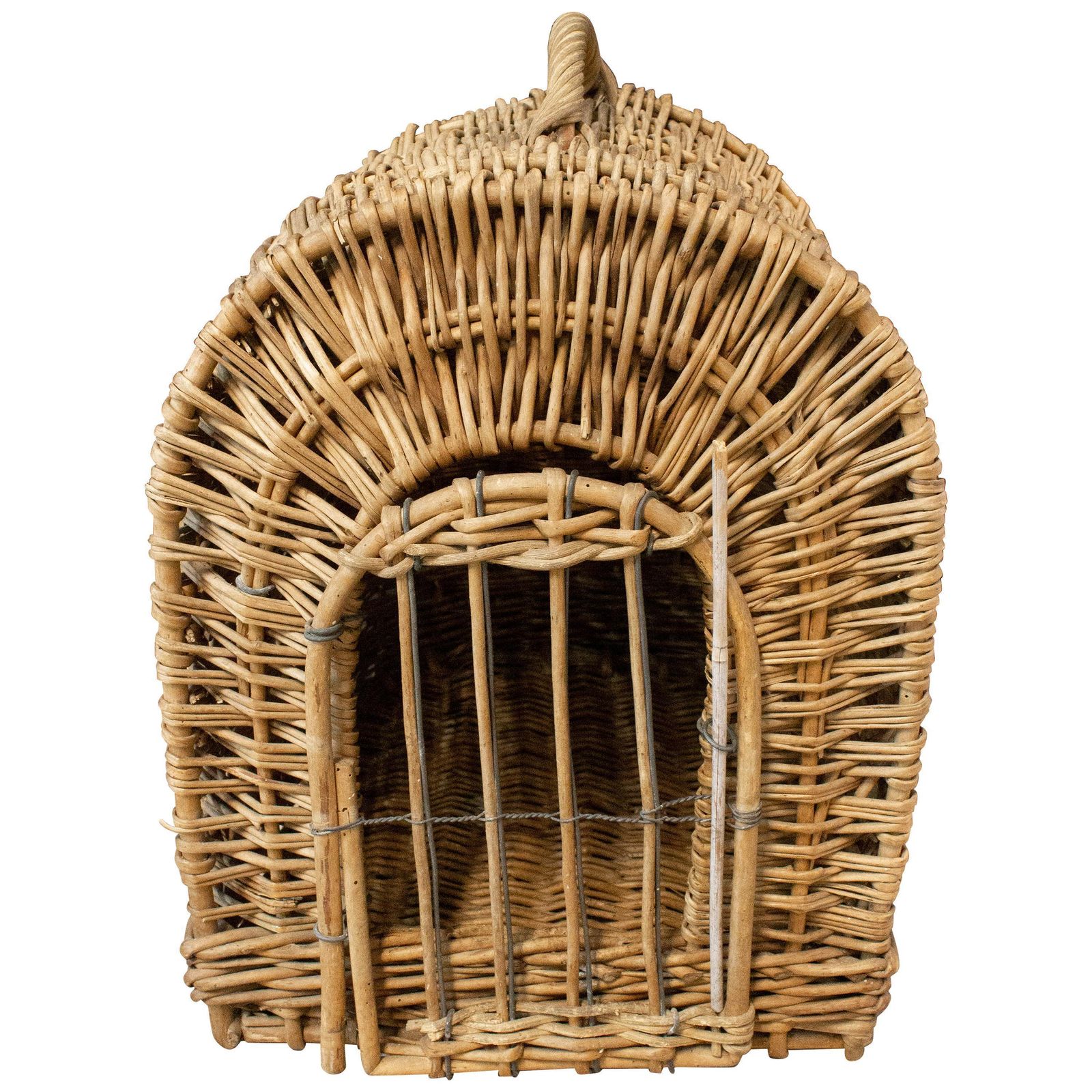 Panier de transport en osier pour chat ou chien, mid-century, France photo furniture