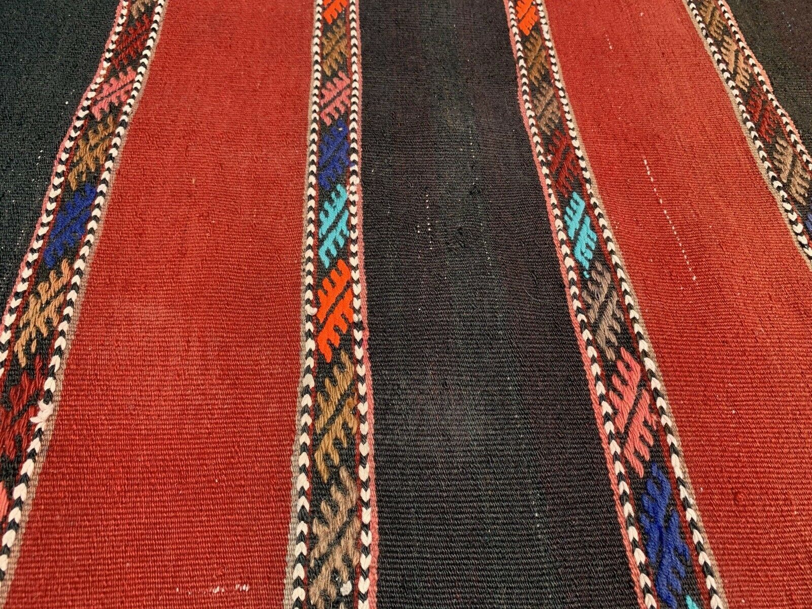 Traditional Turkish Kilim Rug , Vintage Turkish Wool Country Home Kelim photo 254.0