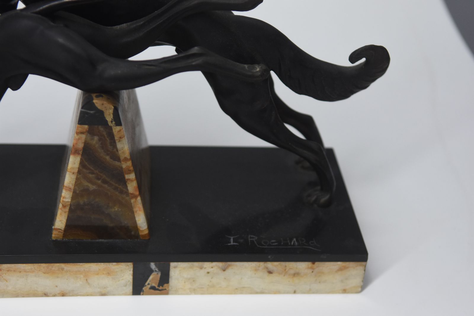 1930 Sculpture Of Irénée Rochard With Greyhound Racing Dogs photo 1228.0