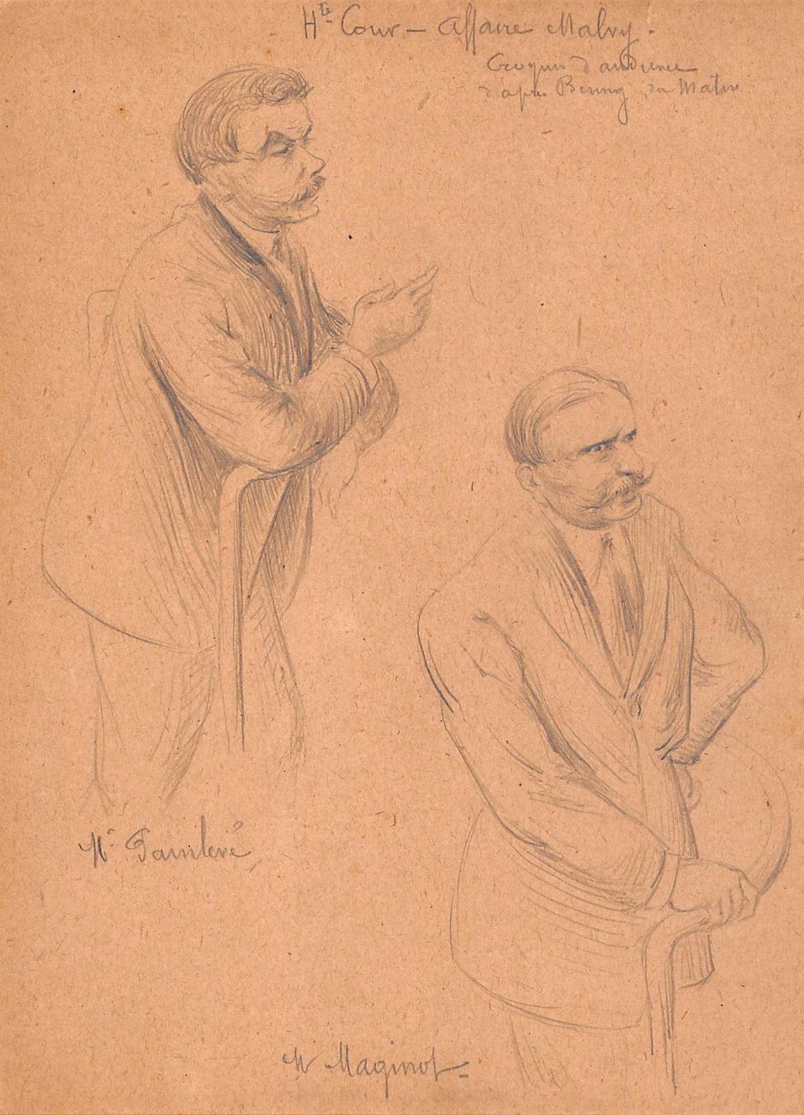 Series Of 13 Courtroom Drawings II Ird Republic The Malvy Case photo vinterior