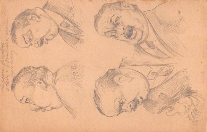 Series Of 12 Courtroom Drawings II Ird Republic The Humbert Case photo vintage