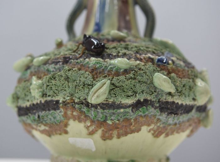 photo for sale Ceramic Vase With Snake In The Spirit Of Bernard Palissy