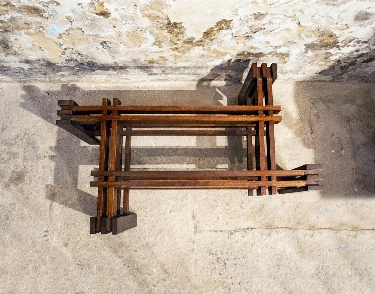 Coffee Table With Wooden Base And Glass Top, Italy, 1950s photo furniture