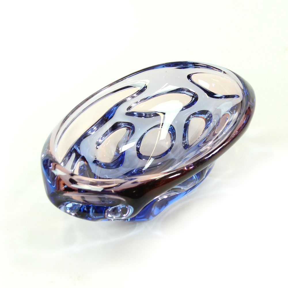 Art Glass Bowl In Blue By Jan Beranek For Skrdlovice, Czechoslovakia, Circa 1960 photo buy