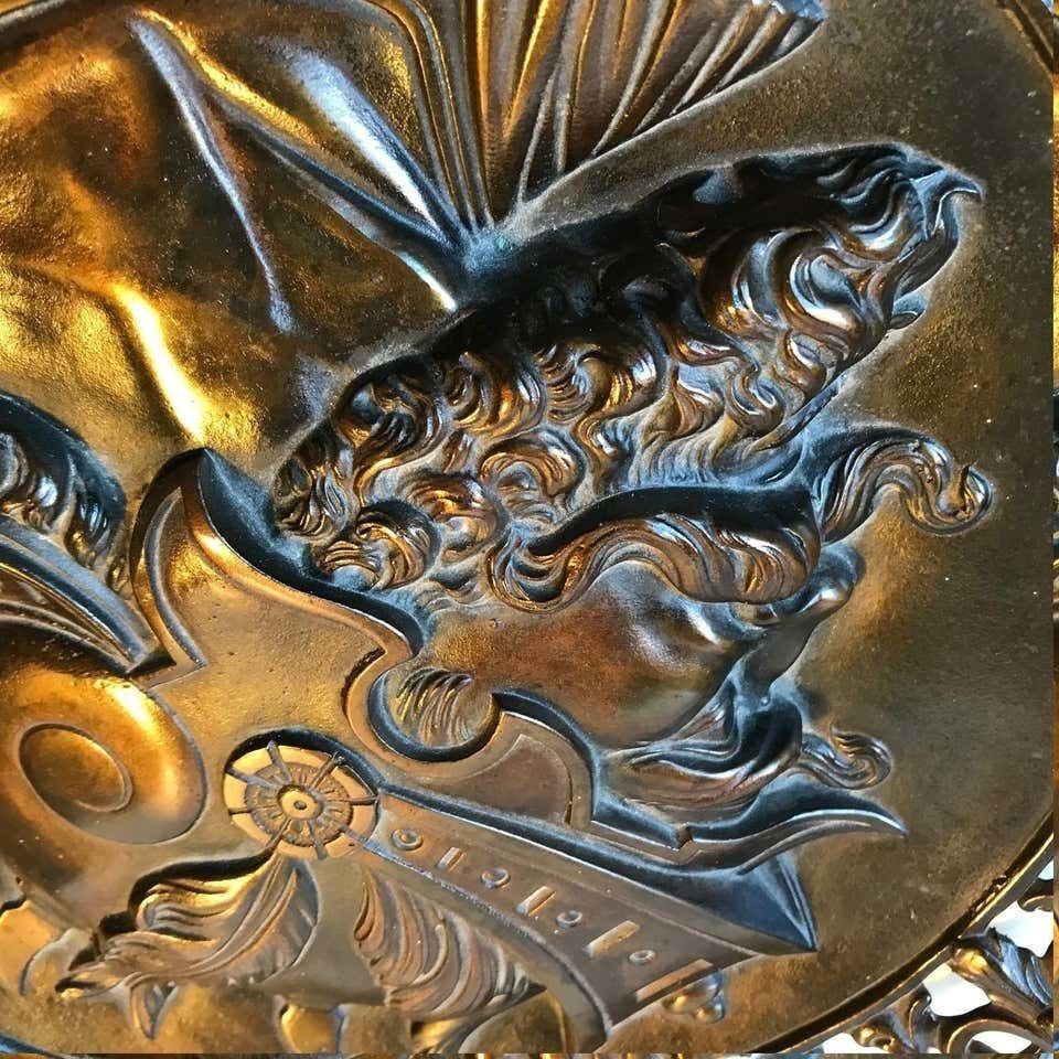 Vintage Italian Bronze Wall Sculpture Of Roman Warrior, 1970s photo Art