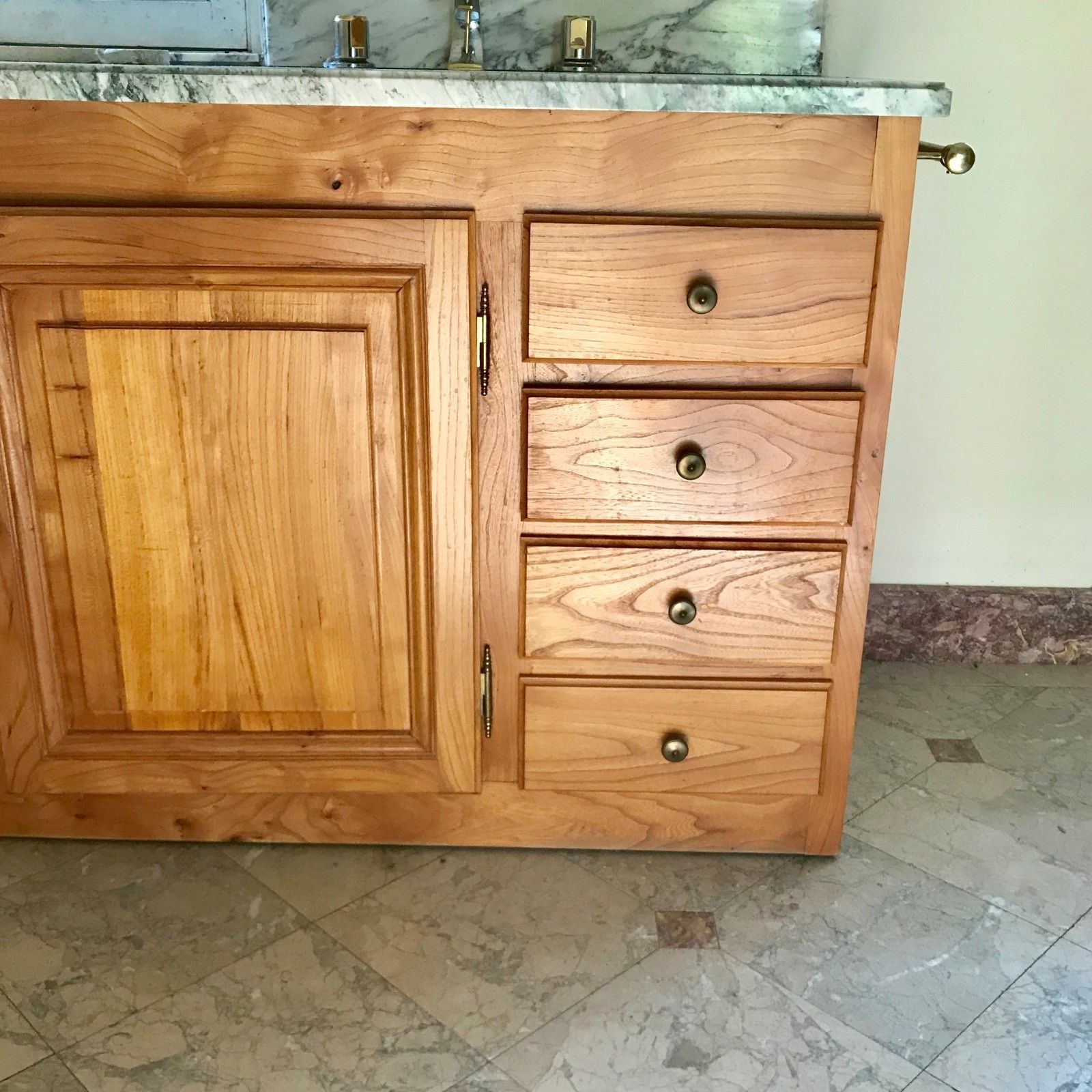 Double Washbasin Cabinet Marble Top Bathroom Cabinet photo for sale