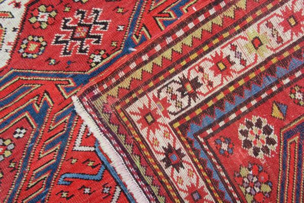 Antique Caucasian Rug, Traditional Lankaran Handmade Wool Rug  133x233cm photo Textiles