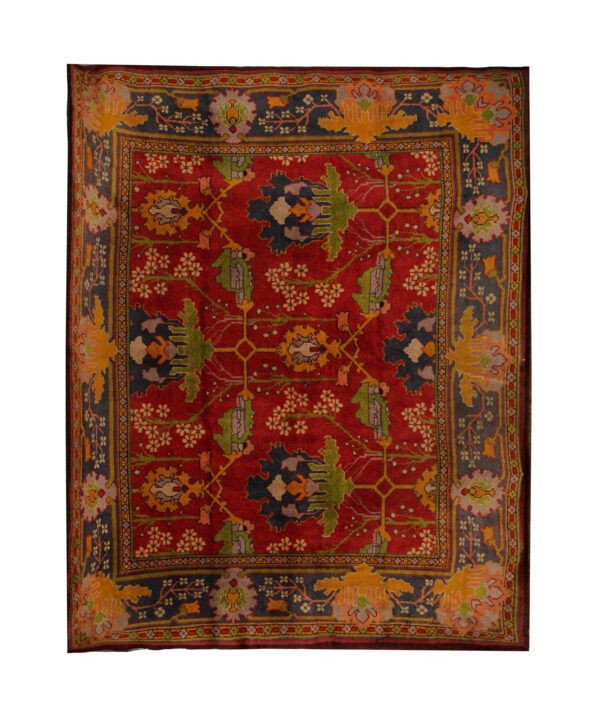 Large Antique British Axminister Carpet, Large Handwoven Wool Rug 1800 333x403cm