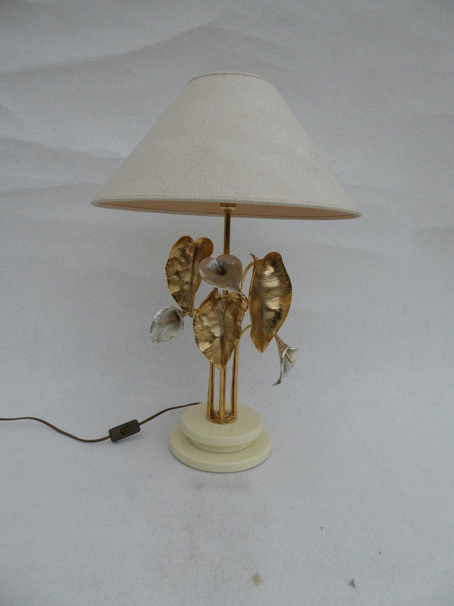 Mid Century Gold And Silver Plated Lamp By Lanciotto Galeotti For L'originale