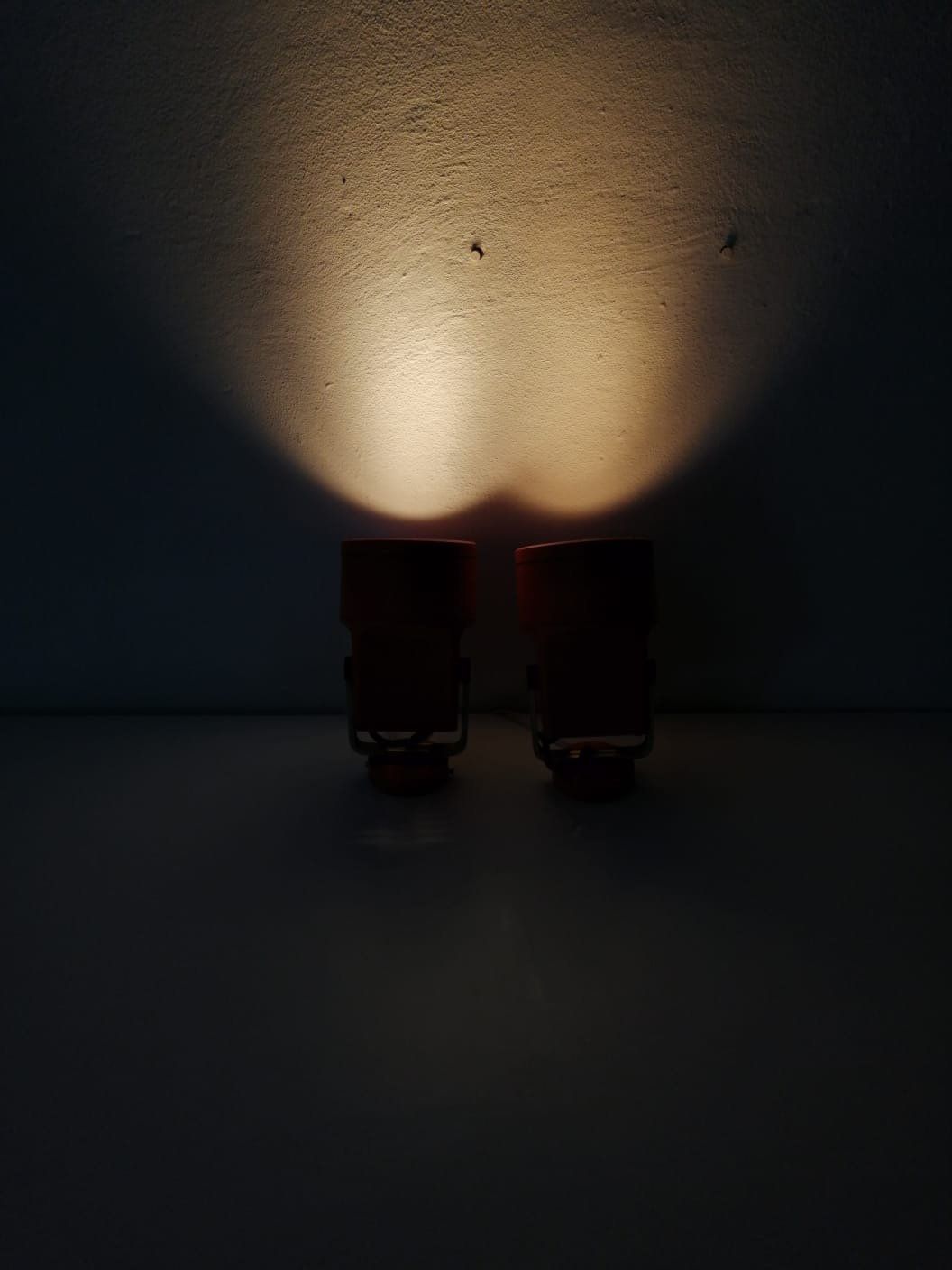 Unispot Orange Metal Pair Of Spot Wall Lamps By Louis Poulsen, 1970s Denmark photo buy