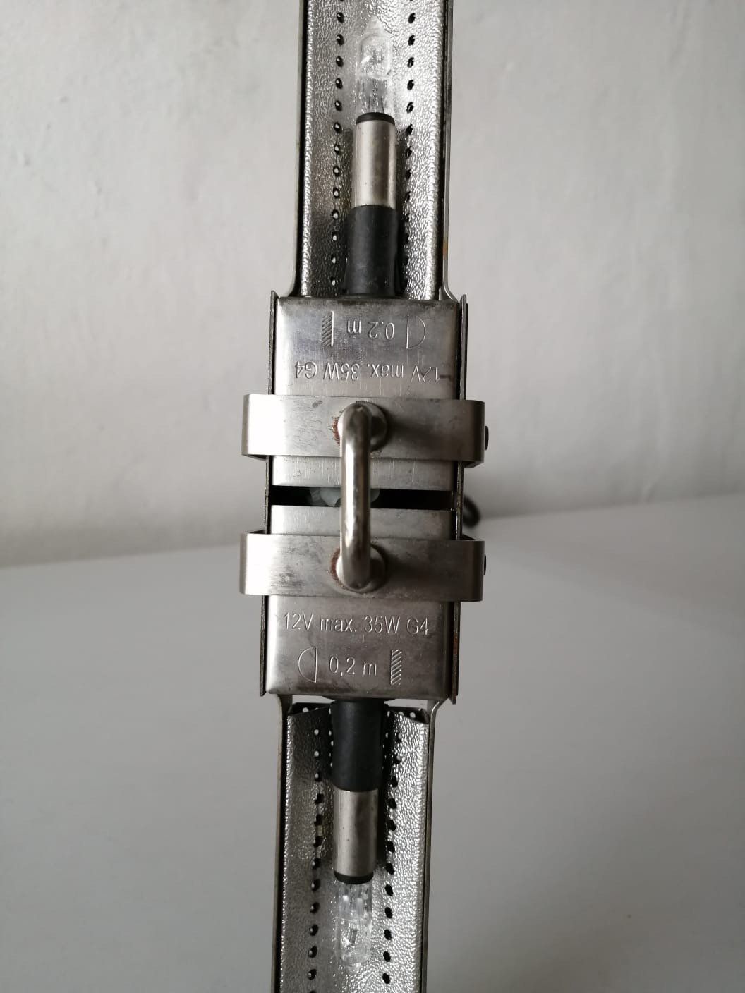 Relco Industrial Style Double Socket Linear Suspension Lamp, 1970s Milano Italy photo buy