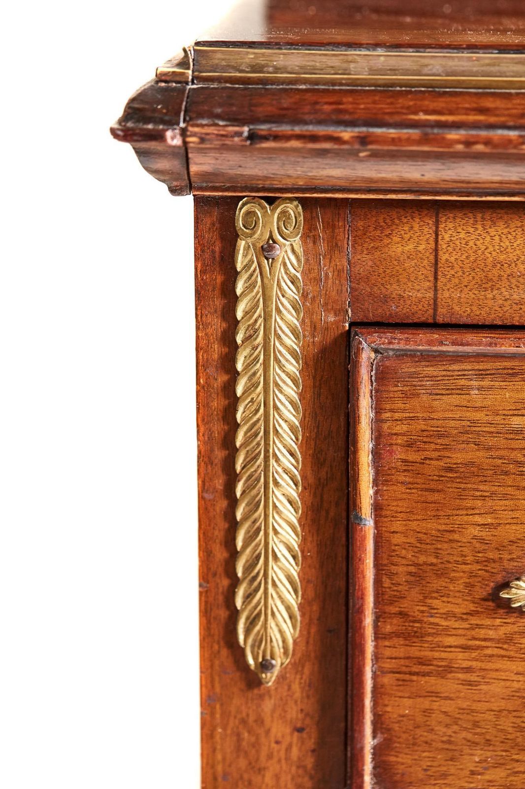 French Empire Mahogany And Gilt Metal Mounted Cabinet On Chest, Circa 1800 photo vintage