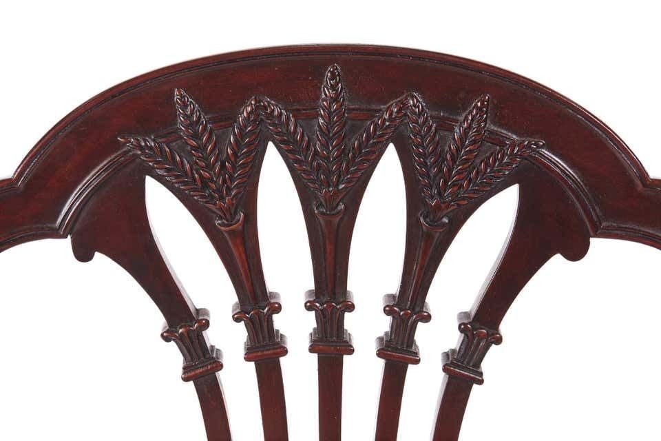 Quality Pair Of Antique Mahogany Carved Side / Desk Chairs photo 695.0