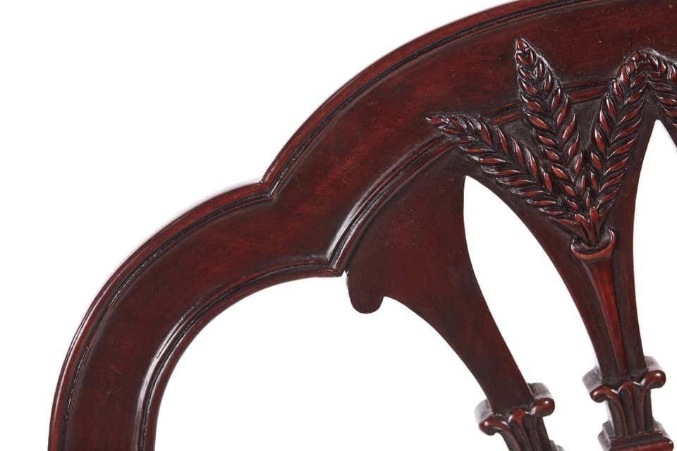 Quality Pair Of Antique Mahogany Carved Side / Desk Chairs photo vinterior