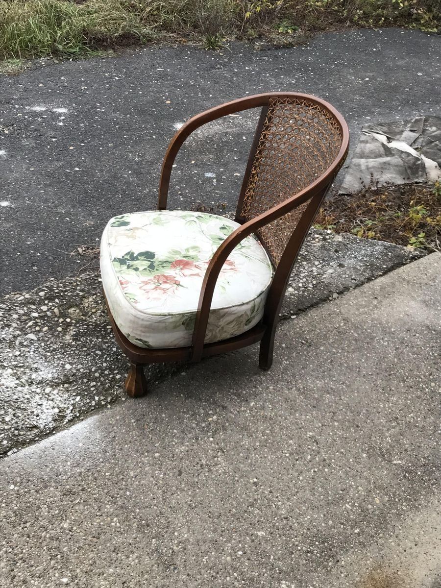 Vintage Floral Fabric And Wood Armchair, 1950s photo 829.0