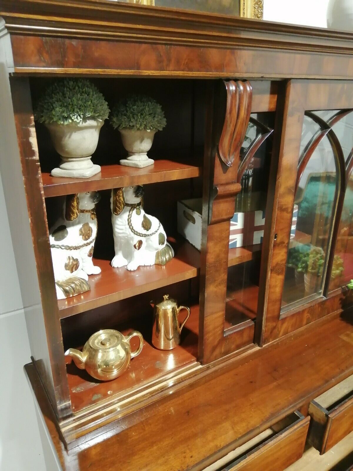 Antique Mahogany Early 19th Century Bookcase Cupboard On Chest C1840 photo buy