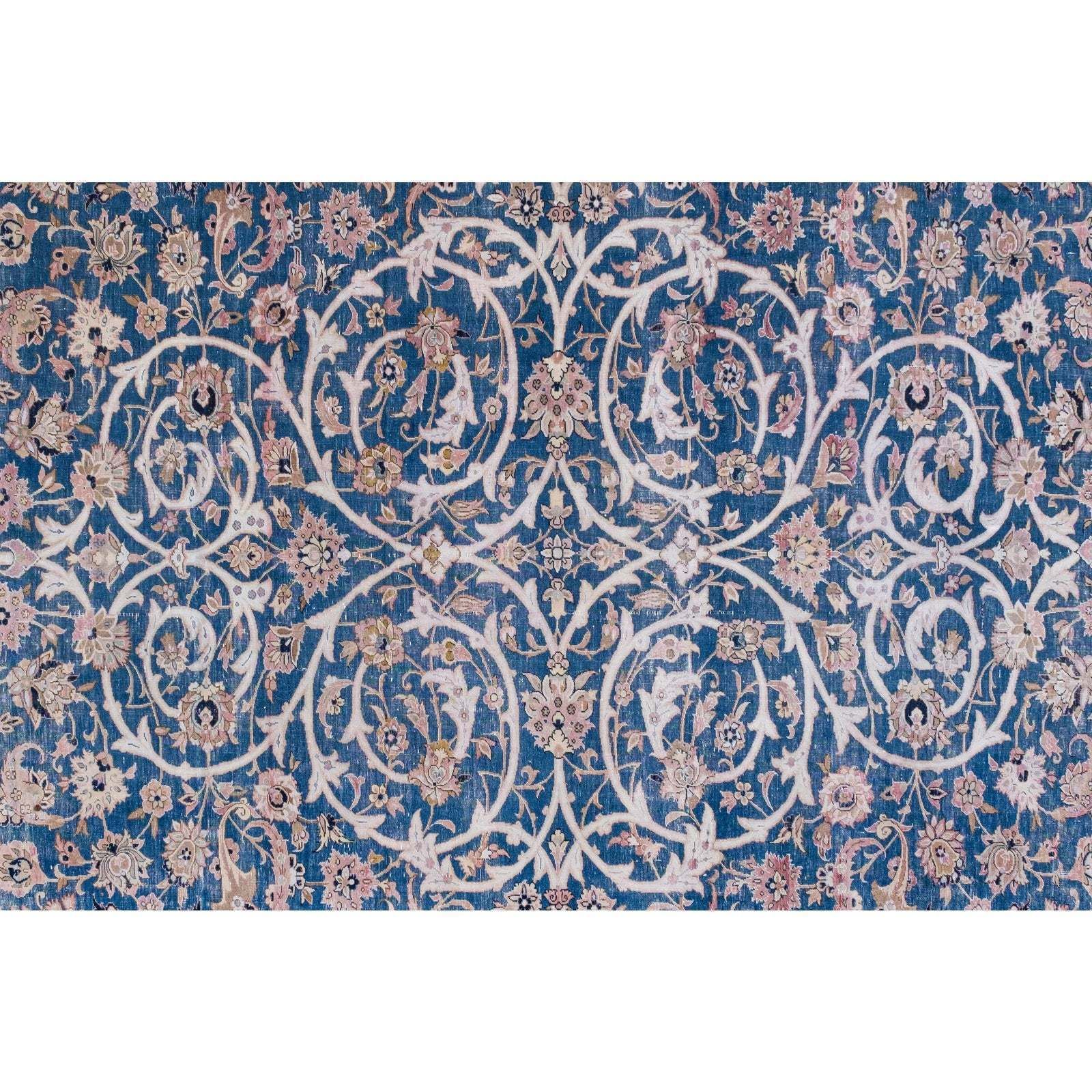 photo furniture Hand Knotted Contemporary Large Turkish Oushak Rug With Mid Century Modern Style In Blue Colors 308 X 400 Cm